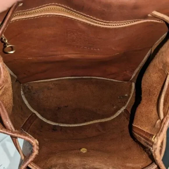 Coach 90s British Tan Leather Rucksack Backpack 9943. - Picture 11 of 12
